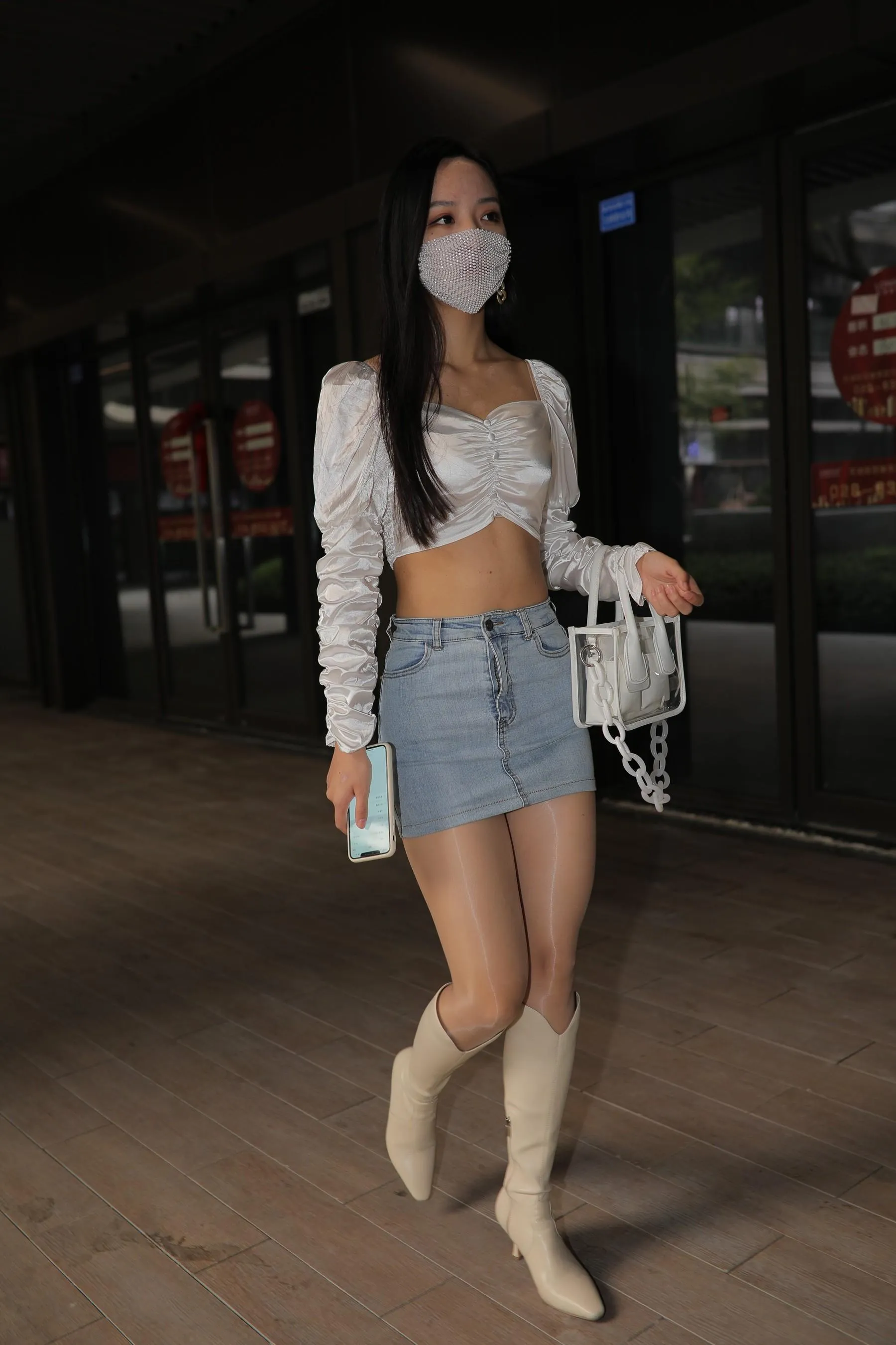 魔镜街拍 NO.170 凯恩街拍摄影-牛仔裙小姐姐 [304P]插图